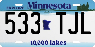 MN license plate 533TJL
