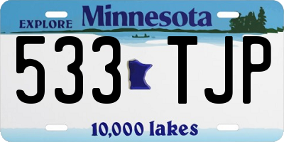 MN license plate 533TJP
