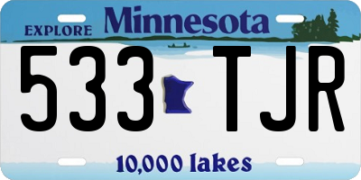 MN license plate 533TJR