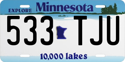 MN license plate 533TJU