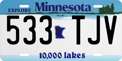 MN license plate 533TJV