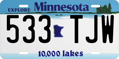 MN license plate 533TJW