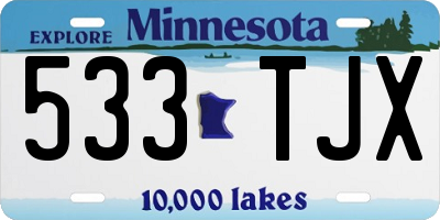 MN license plate 533TJX