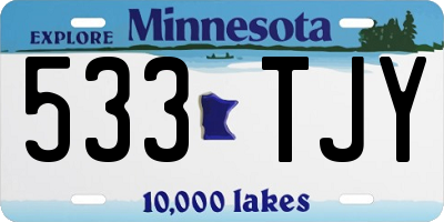 MN license plate 533TJY