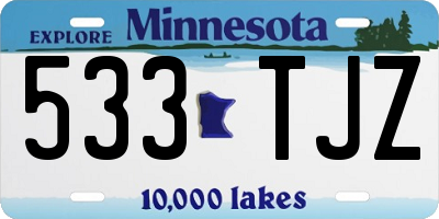 MN license plate 533TJZ