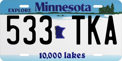 MN license plate 533TKA