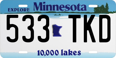 MN license plate 533TKD