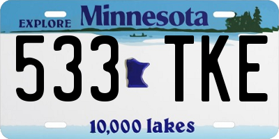 MN license plate 533TKE
