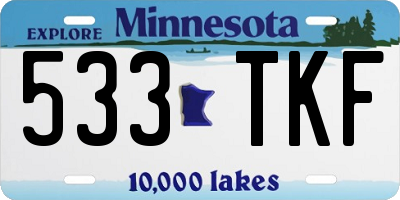 MN license plate 533TKF