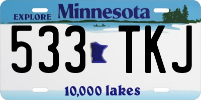 MN license plate 533TKJ
