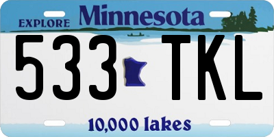 MN license plate 533TKL