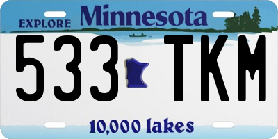 MN license plate 533TKM