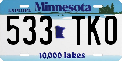 MN license plate 533TKO