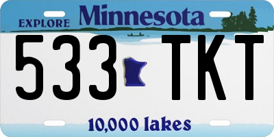 MN license plate 533TKT