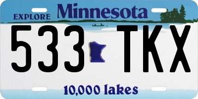 MN license plate 533TKX