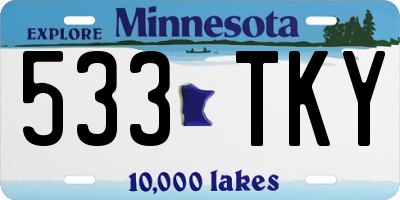 MN license plate 533TKY