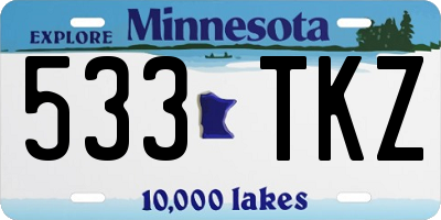 MN license plate 533TKZ
