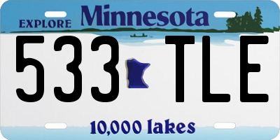 MN license plate 533TLE