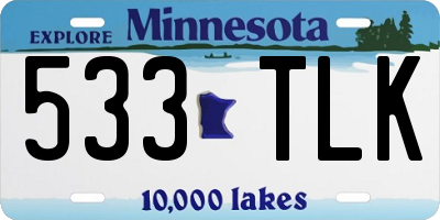 MN license plate 533TLK