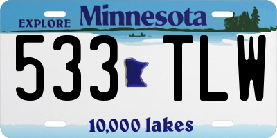 MN license plate 533TLW