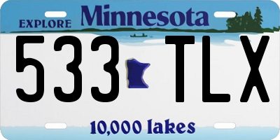 MN license plate 533TLX