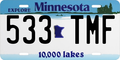 MN license plate 533TMF