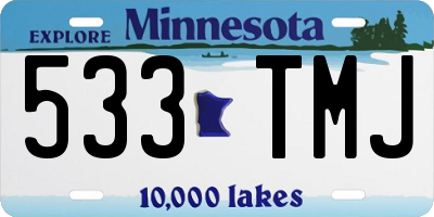 MN license plate 533TMJ