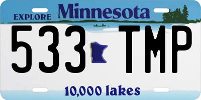 MN license plate 533TMP