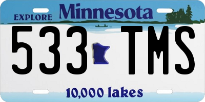 MN license plate 533TMS