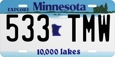 MN license plate 533TMW