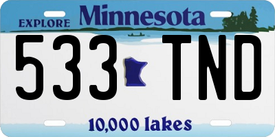 MN license plate 533TND