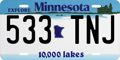 MN license plate 533TNJ
