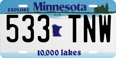 MN license plate 533TNW