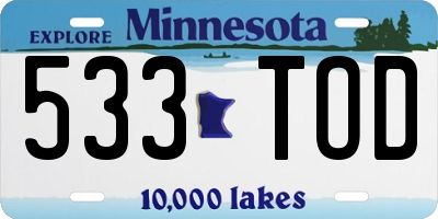 MN license plate 533TOD