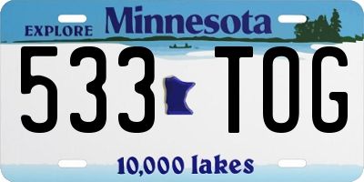 MN license plate 533TOG