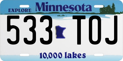 MN license plate 533TOJ