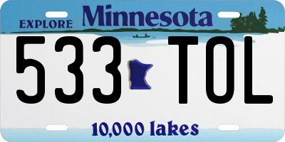 MN license plate 533TOL