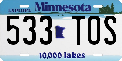 MN license plate 533TOS