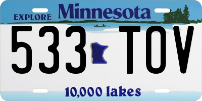 MN license plate 533TOV