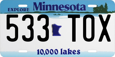 MN license plate 533TOX