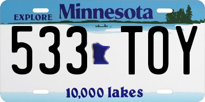MN license plate 533TOY