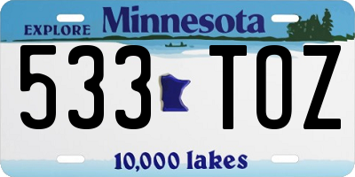 MN license plate 533TOZ