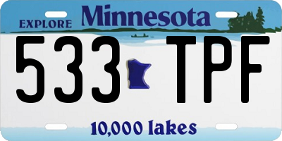 MN license plate 533TPF