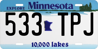 MN license plate 533TPJ