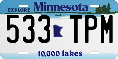MN license plate 533TPM