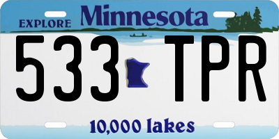 MN license plate 533TPR