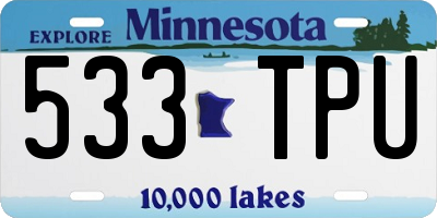 MN license plate 533TPU