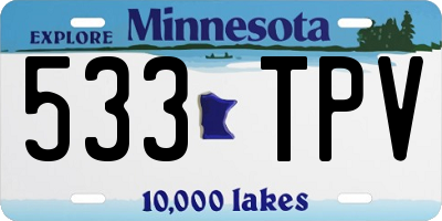 MN license plate 533TPV
