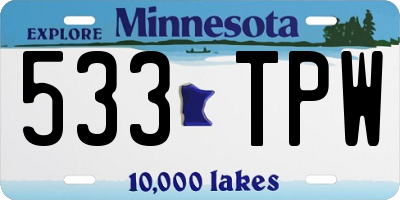 MN license plate 533TPW
