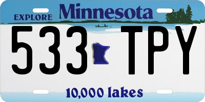 MN license plate 533TPY